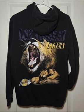Young & Reckless Black Lakers Lion Graphic Hoodie - Black, Purple, Gold